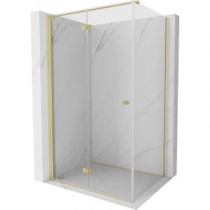 Mexen - Mist-F t cabine de douche pliante gauche 85 x 80 cm, transparent, or bross&eacute; - 8A6T-085-080-55-00-L