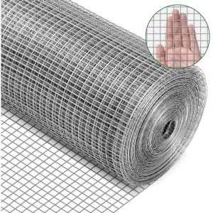 Decdeal - Grillage métallique galvanisé à chaud, calibre 19, 1,27 cm x 30,5 m, 1/2 po, pour clôtures à volailles, argenté