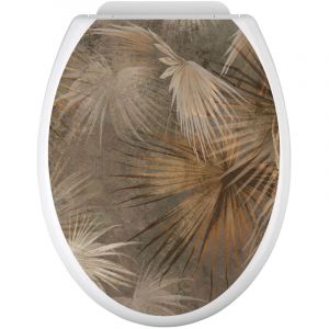 Stickers Abattant wc - Feuilles - 35x43 cm - Adhésif + Protection mate