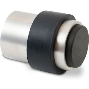 But&eacute;e de porte en acier inoxydable - Butoir de porte mural en caoutchouc avec mat&eacute;riel de fixation au mur et au sol - Bloc Porte mural et sol - Arr&ecirc;t