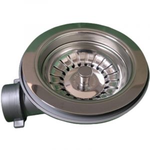 Bonde manuelle d'&eacute;vier diam&egrave;tre 90mm avec sortie pour trop plein diam&egrave;tre 32mm LIRA