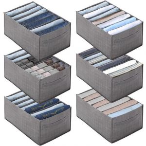 6Pcs Organisateur de Tiroir pour Sous-Vtements Bote de Rangement Pliable et Lavable Organisateur Tissu Rangement Tiroir PANIER