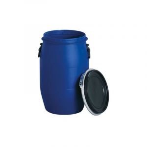 Suinga - Fut Bidon Alimentaire 120 litres, Ouverture Totale, Baril poly&eacute;thyl&egrave;ne alimentaire bleu, 60 x 98 cm