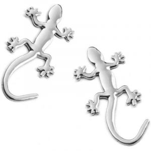 Car Décor Sticker Gecko Forme 3d En Métal Autocollant Solide Voiture Badge Autocollant Décor