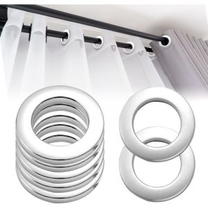 Jamais utilisé] 50 Pieces Oeillets Rideaux à Clipser Plastique Détachable Anneaux à Œillets de Rideau Intérieur 33mm pour Rideau de Fenêtre Douche