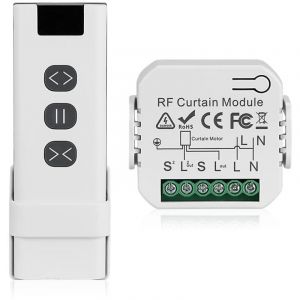 Module Volet Roulant Sans Fil, Interrupteur Sans Fil pour Volets Roulants, Stores, Compos&eacute; d'une T&eacute;l&eacute;commande rf + Module R&eacute;cepteur, Max. 100m de