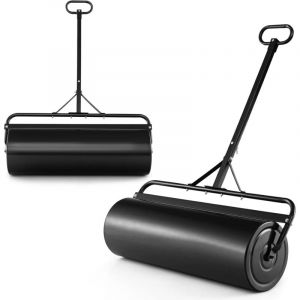Relax4life - Rouleau à Gazon de Jardin avec Poignée Volume 63L - Ø30 cm, Remplissable de Sable/Eau, Construction Stable en Métal, Haute Résistance,