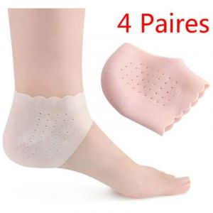 Tuserxln - Protege Talon Silicone, Talon En Gel Manches Respirant, Hydratant Protecteur De Soin Pour Les Pieds Coussin Talon Cheville 4 paire