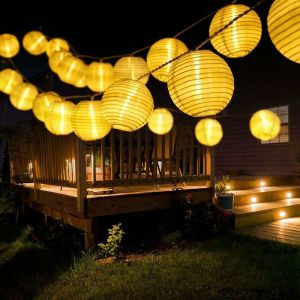 VURAHOME - Guirlande Lumineuse Solaire Ext&eacute;rieure, 6,5M 30 LED Lampion Exterieur Lanterne Guirlande Guinguette &Eacute;tanche 8 Modes Lumiere D&eacute;coration