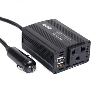 Onduleur De Voiture,Transformateur De Courant Automatique Convertisseur 150w Convertisseur De Tension Double USB Power Inverter Prise UE 12v-220v