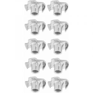Lot de 10 &eacute;crous &agrave; griffe M8 en acier Fixation pour meubles bois R&eacute;sistance accrue pour lits, tables, chaises, armoires, &eacute;tag&egrave;res