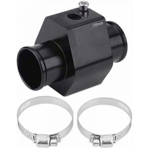 Capteur de temp&eacute;rature d&rsquo;eau 28mm avec adaptateur de sonde, raccord de tuyau radiateur pour voiture, jauge universelle aluminium
