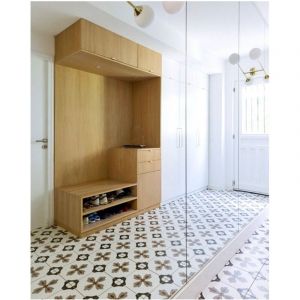 Carrelage gr&egrave;s c&eacute;rame effet carreau de ciment VALENCIA TURIA 25x25cm 25x25 cm Blanc - Mat - bo&icirc;te de 1.13 m2