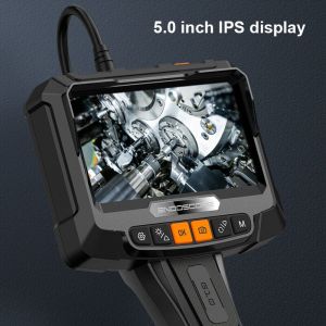 Endoscope , Caméra Endoscopique Industriel Bidirectionnel Écran IPS 5'', Endoscope Canalisation Étanche IP67, 8mm Caméras d'inspection avec LED, 5M