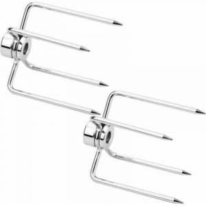 Dpzo - 2 pcs Fourchette Tourne Broche Fourchette à Barbecue pour Rôtissoire à Gril Outil pour Barbecue-