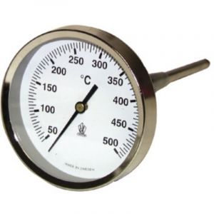 Thermom&egrave;tre rond de fum&eacute;e &Oslash; 80mm, capillaire 200mm, 0/500&deg;C - DIFF