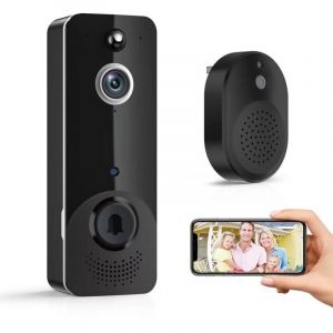 Sonnette vid&eacute;o sans fil, sonnette vid&eacute;o Wi-Fi, d&eacute;tection intelligente de personnes, vision nocturne, stockage cloud, alarme en temps r&eacute;el