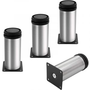 4 Pieds de Meuble, Pied canap&eacute;,Pied de Table Metal,Pieds de Meubles r&eacute;glables en Acier Inoxydable bross&eacute;, Pieds de Table r&eacute;glables en Hauteur,