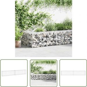 Yoyo - The Living Store Mur en gabion avec couvercles Acier galvanisé 300x30x50 cm - Mur De Soutènement - Gabion - Clôture Métallique - Décoration