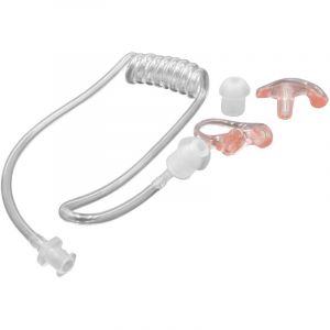 Vhbw - Tube acoustique de sécurité oreillette 2 bouchons d'oreille, Insert auriculaire l gauche droite transparent pour casque audio, appareils radio