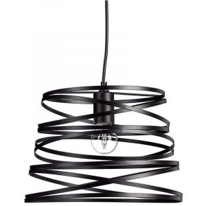 Suspension moderne avec abat-jour en m&eacute;tal perfor&eacute; noir Vortex A08 - - Ymyny
