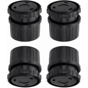 Cyclingcolors - 4x Pied de table &Oslash;60mm ajustable &plusmn; 25mm &agrave; embo&icirc;ter en plastique noir Meuble tv Canap&eacute; Buffet Armoire Table Lit Bureau