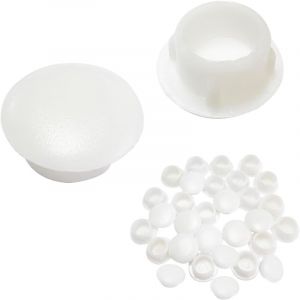15 Pi&egrave;ces Caches Trou Rond, Bouchons en Plastique, Cache Trou Meuble Blanc, Cache Trou, Capuchon de Protection pour Trous de Per&ccedil;age, 30MM