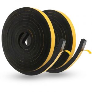 8M Joint Mousse Adh&eacute;sif, Mousse Bande de Joint D'&eacute;tanch&eacute;it&eacute; en Caoutchouc 12 mm (L) x 10 mm (&Eacute;pais), Joint Portes Fen&ecirc;tre Isolation du Bruit,