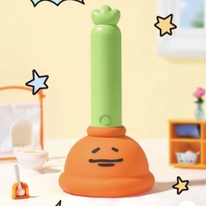 Veilleuse &agrave; ventouse, lampe &agrave; ventouse mignonne, veilleuse amusante en silicone et bois, lampe torche LED rechargeable avec minuterie de 30 minutes
