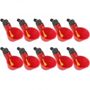 10 pcs Abreuvoir Poules Abreuvoir à Poulet en Plastique Automatique Abreuvoir à volaille Kit Distributeur d'eau Potable Bols Systèmes d'alimentation