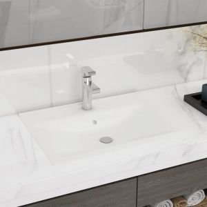 Design In - Vasque &agrave; poser Lavabo,Bac &agrave; laver,&Eacute;vier avec trou de robinet Blanc mat 60x46 cm C&eacute;ramique CFW25292