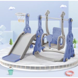 Sureh - Toboggan 4 en 1 pour enfants avec support de basket-ball,structure d'escalade autoportante,pour intérieur et extérieur,cadeaux pour