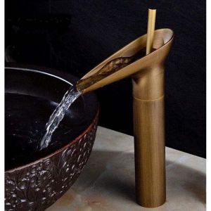 Robinet de Lavabo, Robinetterie Mitigeur Cascade pour Salle de Bains, Chaude et Froide R&eacute;glable de Mitigeur Lavabo, Laiton Chrom&eacute;