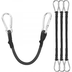 Tendeur &eacute;lastique avec crochet, corde &eacute;lastique avec mousqueton, tendeur de fixation &eacute;lastique avec sangle pour tente bagage toile parasol v&eacute;lo, Noir