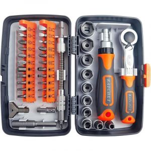 38 en 1 Ensemble Complet D'outils de R&eacute;paration de Maisons, Boite &agrave; Cliquet Tournevis Multifonction, Coffret Tournevis Cle a Cliquet Coffret, pour