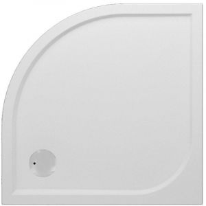 GO by Van Marcke bac de douche polyb&eacute;ton gelcoat 90x90x3cm quart de rond &eacute;vacuation D90mm sans pieds blanc