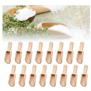 Lot de 20 Mini Cuill&egrave;re en Bois Cuill&egrave;res &agrave; Bonbons en Bois Mini Cuill&egrave;re &agrave; &Eacute;pices Petite Cuill&egrave;re &agrave; Sel en Bois Cuill&egrave;res &agrave; Th&eacute;