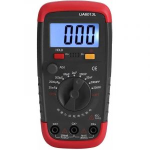 Professionnel Capacimetre, Testeur de num&eacute;rique condensateur 0,1 pF - 20000uF avec capacim&egrave;tre avec r&eacute;tro&eacute;clairage LCD et veste de protection Max 1999