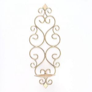 BEBUSINGOTO Bougeoir mural en fer, 1 lot de bougeoirs muraux suspendus, appliques murales d&eacute;coratives pour chambre &agrave; coucher, salle &agrave; manger, salon,