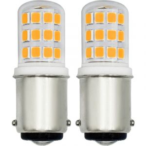Lot de 2 petites ampoules LED 3 W B15 avec culot à baïonnette SBC - Double connexion - Remplacement pour 15 W-30 W BA15D AC230 V - Blanc chaud 3000 K
