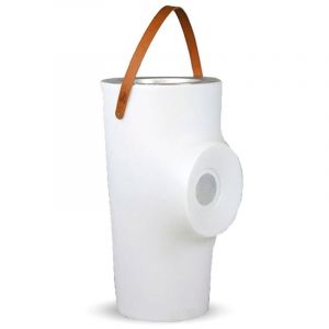 Moovere - Porte-bouteille woody Design avec lumière et haut-parleur avec batterie rechargeable. Très résistant pour une utilisation en extérieur.
