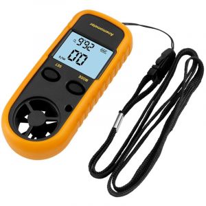 Num&eacute;rique An&eacute;mom&egrave;tre LCD Vitesse du Vent Compteur Airflow Vitesse Mesure Thermom&egrave;tre Dispositif pour Surf/Cerf-Volant/Vol/Voile/Surf/P&ecirc;che