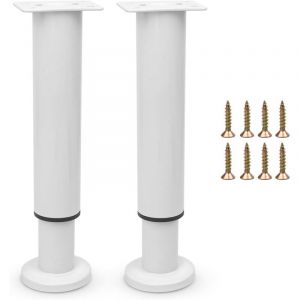 17,8-30,5 cm - Lot de deux pieds de lit r&eacute;glables en m&eacute;tal - Connecteurs robustes pour meubles - Convient aux lits &agrave; lattes, armoires et canap&eacute;s