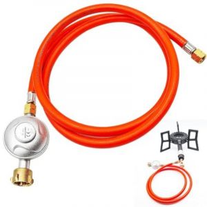 [JAMAIS UTILIS&Eacute;] D&eacute;tendeur Propane 50mbar avec Tuyau de 1.5m, R&eacute;ducteur Basse Pression, Kit de D&eacute;tendeur Gaz Propane pour Barbecue, Camping