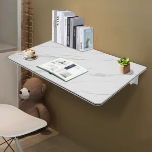 Bureau mural, table pliante murale pour petits espaces, bureau pliant rabattable pour buanderie, bureau &agrave; domicile, poste de travail informatique,