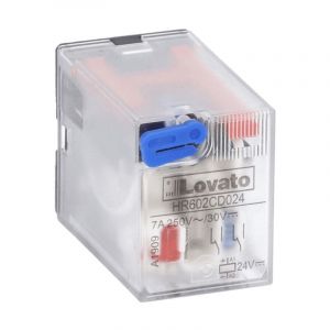 Relais industriel Lovato 7A 2 interrupteurs 24VDC + led HR602CD024