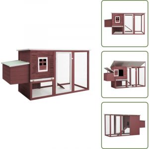 Poulailler d'ext&eacute;rieur avec 1 nichoir Marron Bois - Cage &agrave; Poule - Poulailler Ext&eacute;rieur - Poulailler Bois - Abris Animal - Accessoires Petit Animal