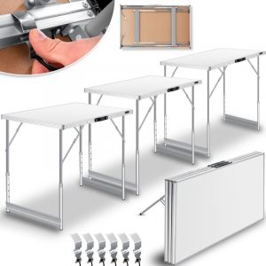 Table multifonctions Profi 3 pièces 100 x 60 cm Table à tapisser 30kg de charge par table Avec fonction d'extension Table pliante Table de marché aux