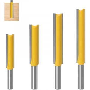4 Pi&egrave;ces 8 mm Queue Fraise Defonceuse, Fraise Droite, Fraise &agrave; Bois Fraise Extra-longue, M&egrave;ches Carbide Router Bits Fraise &agrave; Menuiserie, pour le