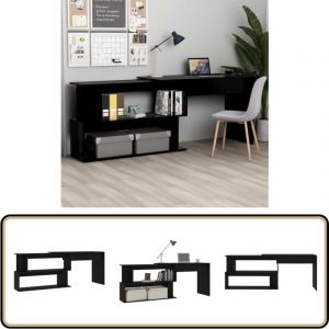 Vidaxl - Bureau d'angle Noir 200x50x76 cm Bois d'ingénierie - Bureau D'angle - Bureau Noir - Bureau Moderne - Bureau Compact - Meuble De Bureau